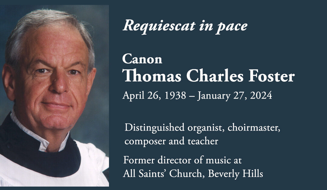 RIP: Canon Thomas Charles Foster