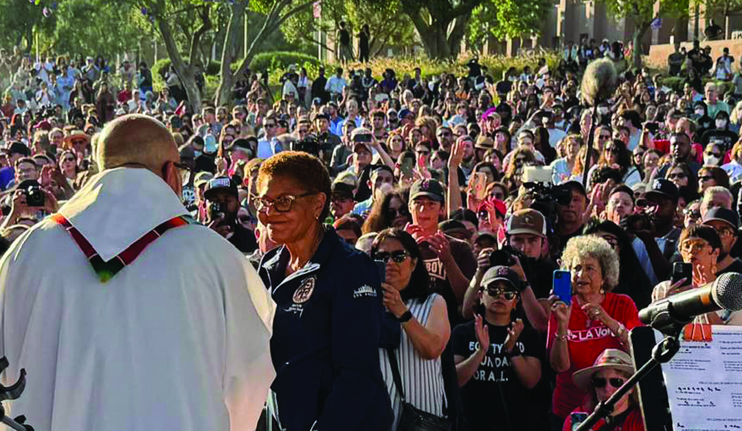 Prayer for Los Angeles at a rally in Grand Park