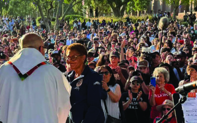 Prayer for Los Angeles at a rally in Grand Park
