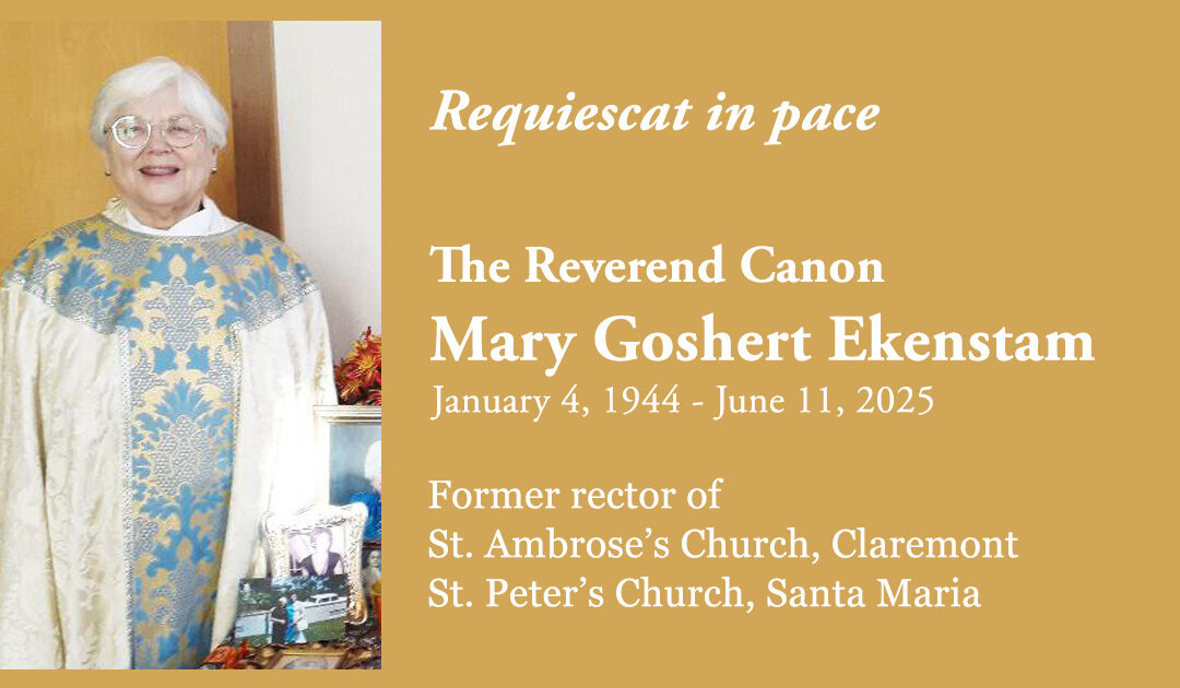 RIP: The Reverend Canon Mary Goshert Ekenstam